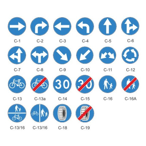Znak Drogowy Nakazu C 600mm folia 1 generacji
