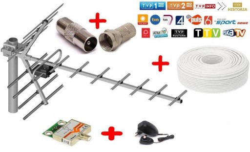 Antena kierunkowa 16/21-69 DVB-T z LNA-177 do 42dB