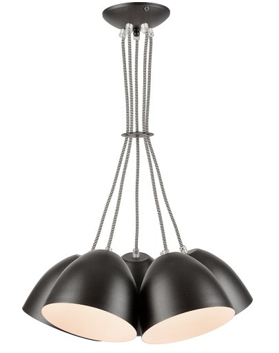 5 LAMPA WISZĄCA METALOWA LIVIA LOFT GRAFIT BIAŁA