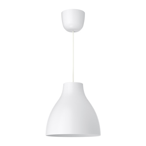 Lampa wisząca Ikea Melodi, biała, 28 cm