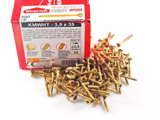 WKRĘTY CIESIELSKIE DO DREWNA 3,5x35 TORX 500 szt