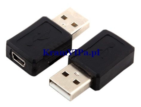 USB męski na mini USB żeński Adapter Przejściówka