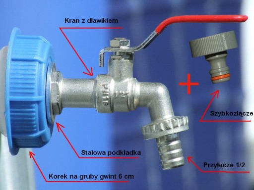 Kran 1/2 Schutz Zbiornik 1000L Zawór 3/4 Mauzer Mocniejsze od chińczyków !!