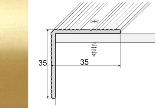 Listwa 90cm kątownik aluminium 35x35mm ZŁOTO A34