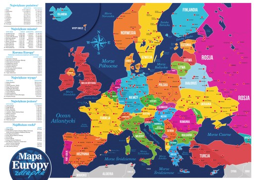 Mapa Europy zdrapka PRODUKT POLSKI EUROPA