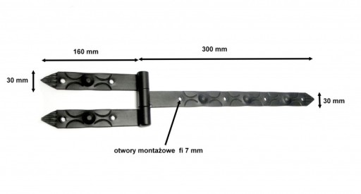 ZAWIAS PASOWY DO OKIENNIC KĄTOWY KUTY PROSTY 300mm