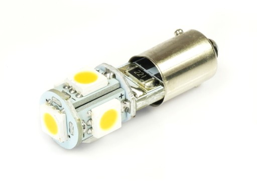 H6W 5 LED SMD BAX9S CANBUS ŻARÓWKA BIAŁA CIEPŁA