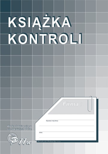 Książka kontroli Michalczyk i Prokop zeszyt A4 P11 P11u 40 str.