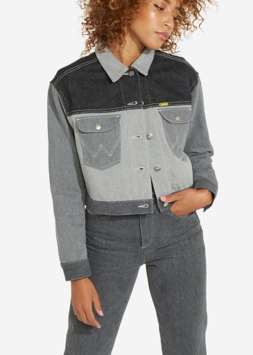 WRANGLER by PETER MAX KURTKA JEANSOWA GREY _ M