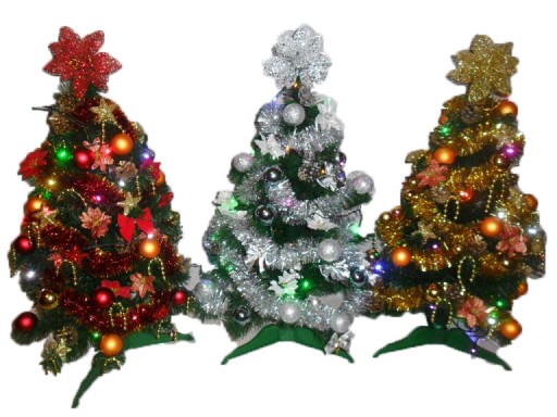 CHOINKA z dekoracją ubrana ORGANZA 50 cm RÓŻNE