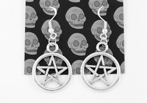 kolczyki PENTAGRAMY goth gothic pentagram K15