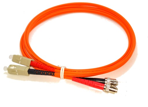 Patchcord światłowodowy ST na SC wielomodowy światłowód podwójny 2m