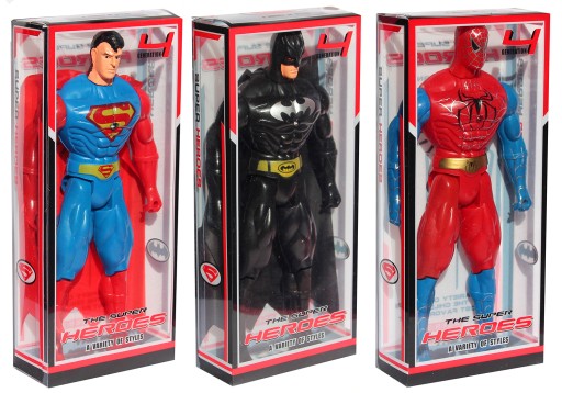 3 FIGURKI BATMAN SPIDERMAN SUPERMAN 22 CM ŚWIECĄ