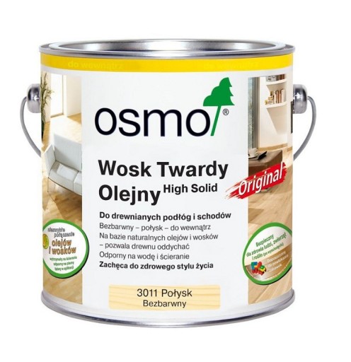 Olej OSMO 3011 WOSK TWARDY OLEJNY 0,125 L Połysk