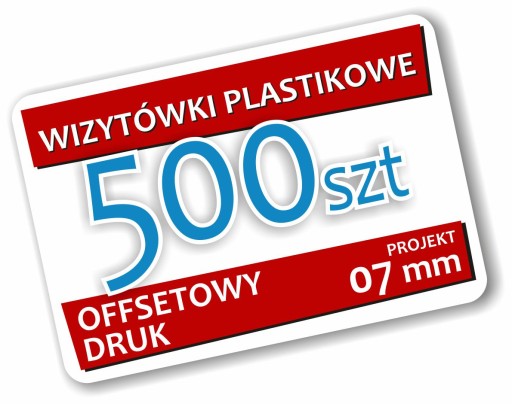 Wizytówki Plastikowe 07 mm 500 szt Karty Rabatowe PCV Połyskowe Projekt