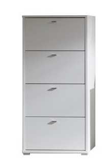 Szafka 4 klapy koszyk na buty biała / sonoma A04