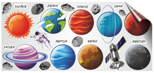 Zestaw naklejek dla dzieci KOSMOS Planety KOS001