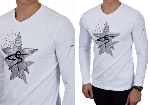 Longsleeve Bluzka Męska Mondo Exclusive Cekiny