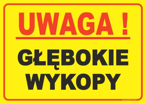 GŁĘBOKIE WYKOPY tabliczka 35x25