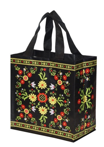TORBA NA ZAKUPY POLIPROPYLEN materiałowa SHOPPER FOLK 26x15x27cm SIATKA 10L