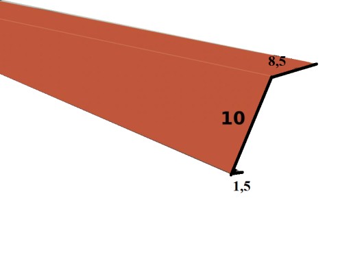 Pas nadrynnowy CEGŁA MAT ral 8004 MAT, dł. 1,25 m