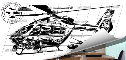 Naklejka ścienna helikopter AIRBUS H-145 115x55 cm