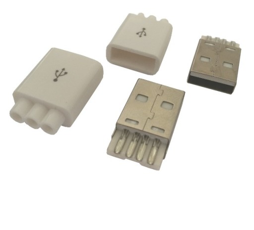 Wtyk USB typu A montażowy na kabel z osłoną (1940)