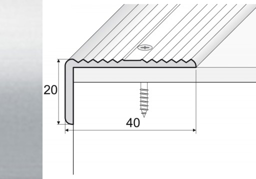 Listwa 180cm kątownik aluminium 40x20mm SREBRO A33