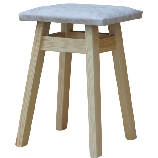 TABORET TAPICEROWANY KUCHENNY SOSNOWY BEZBARWNY