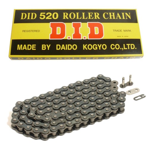 ŁAŃCUCH NAPĘDOWY MOTO. DID 520 BEZ O-RING (3020DAN) (ROZKUTY+OGNIWO) D.I.D