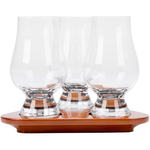 Zestaw degustacyjny szklanki Glencairn Glass taca