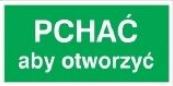 ZNAK PCHAĆ ABY OTWORZYĆ AC039 WYMIARY 7,5 x 15