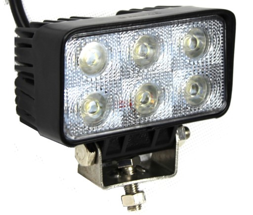 LAMPA ROBOCZA 6 LED HALOGEN PROSTOKĄTNA 18W 12-24V