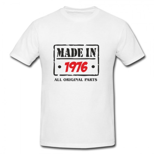 Koszulka na urodziny męska biała MADE IN 1976