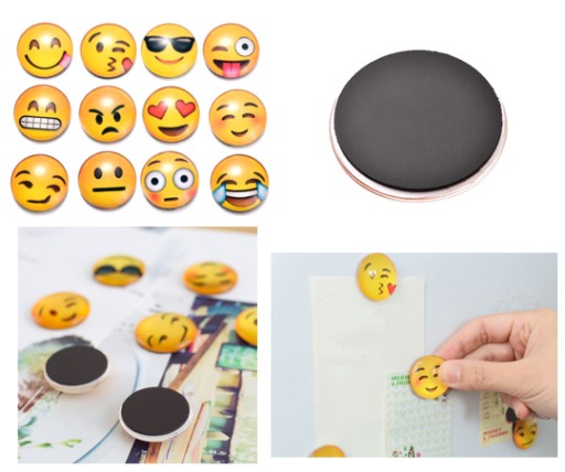 10 x MAGNESY OKRĄGŁE EMOTKI EMOJI NA LODÓWKĘ