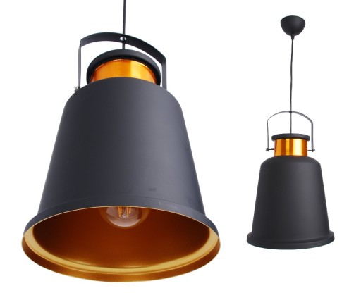 Lampa wisząca żyrandol retro LOFT Czarna E27