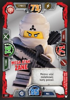 karta nr 187 Mega atak Zane Lego Ninjago 3