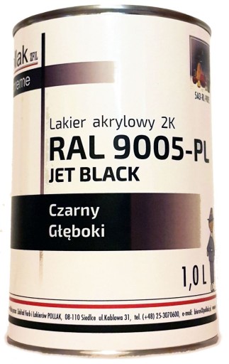 Lakier Akrylowy 2K RAL 9005 4 L CZARNY GŁĘBOKI