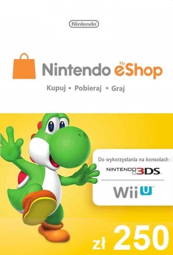 Nintendo 250zł eShop Karta Kod Prepaid Klucz 3DS