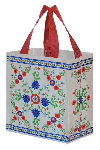 TORBY seria MINI 25x15x27 _ FOLK Biały na prezent
