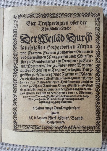 1603 Kostrzyn Kustrin Dębno Księżna Katarzyna Trachtenberg von Halzfeld