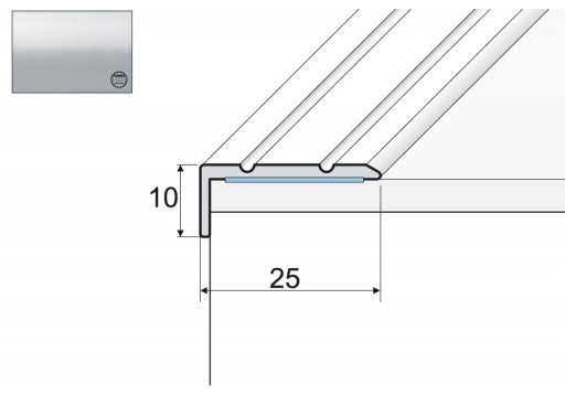 Kątownik aluminiowy A31, 120cm SREBRO 10x25mm