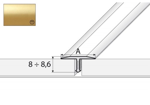 Profil fugowy A55 - 100cm/18mm ZŁOTO