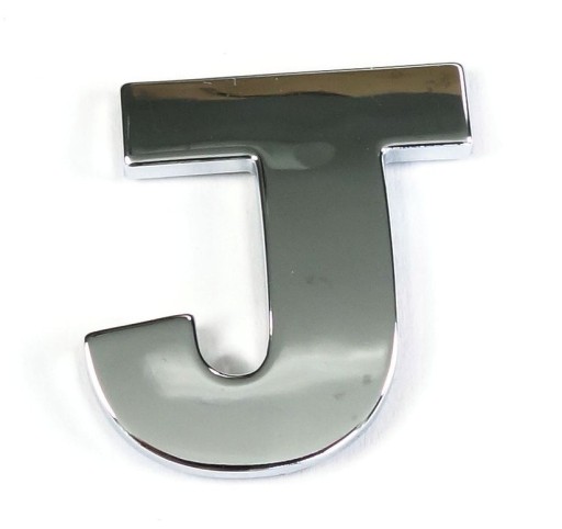 J - LITERY LITERA CYFRY CHROM 3D NAKLEJKI EMBLEMAT