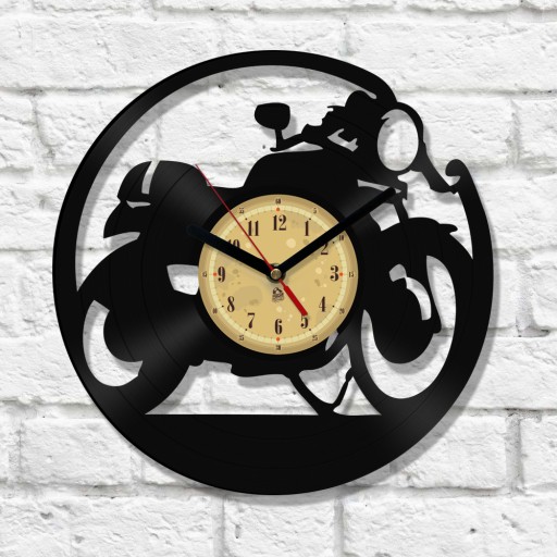 Zegar ścienny z płyty winylowej CafeRacer motocykl