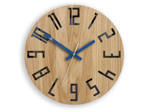 ZEGAR Drewniany Dąb Slim_Wood_Granat ModernClock