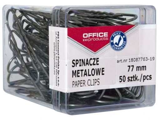 SPINACZE METALOWE W PUDEŁKU 77MM 50SZT SREBRNE