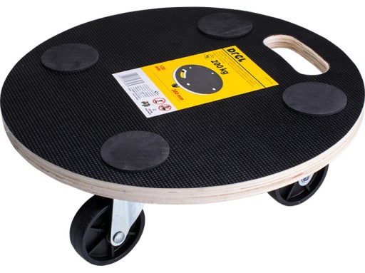 Platforma transportowa laminowana do mebli okrągła 380mm 200kg + uchwyt
