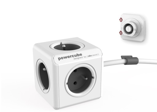 PowerCube Listwa 5 GNIAZD 1,5m Przedłużacz +UCHWYT