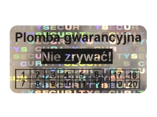 PLOMBY GWARANCYJNE STICKERY 30x15 HOLOGRAM 1000SZT